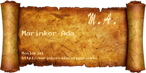 Marinkor Ada névjegykártya